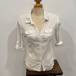 Anthropologie Eden & Olivia 100% cotton White Button-Down Shirt
